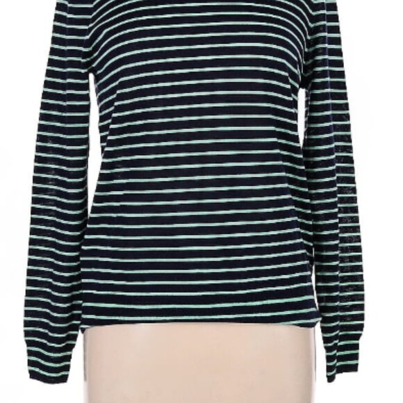 J. Crew - Italian Cashmere - crewneck sweater - mint and navy - size L - Picture 3 of 3